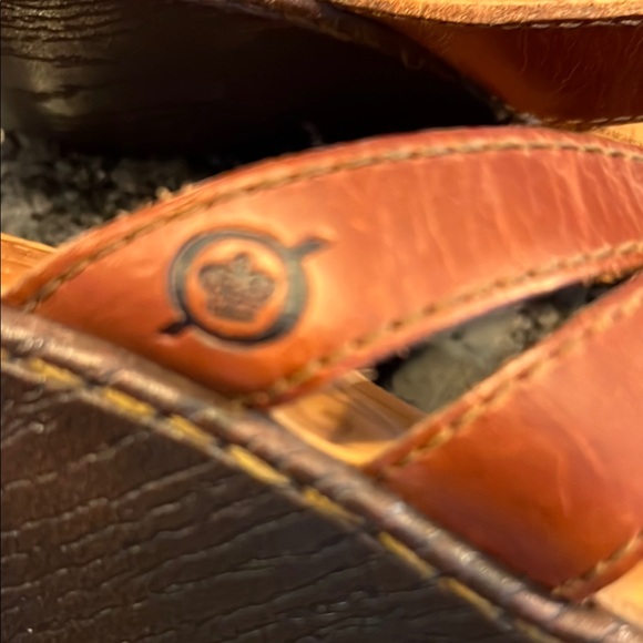 Born Brown Leather Wedge Sandals - Picture 4 of 8